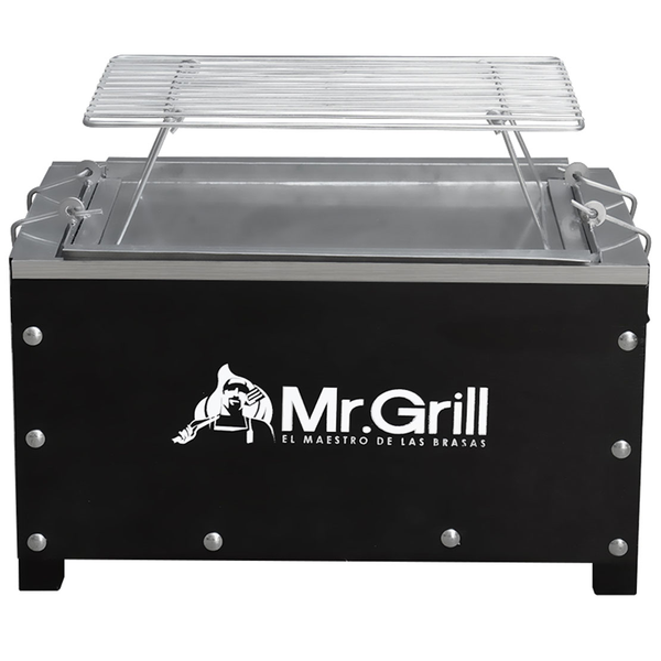 Caja china mini galvanizada + Parrilla de varillas niqueladas