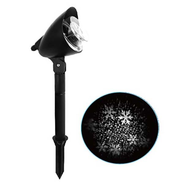 Proyector LED de 31 cm con diseño de nieve de color negro