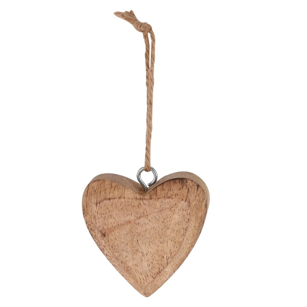 Ornamento de madera con forma de corazón
