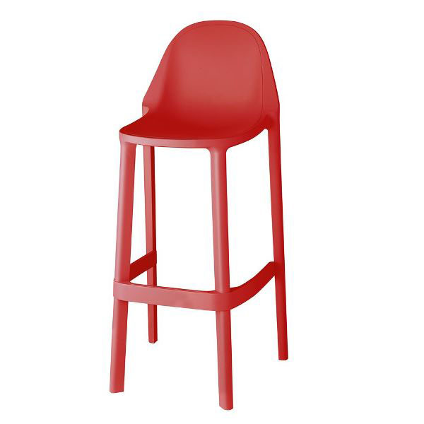 Silla para bar modelo Piu color rojo