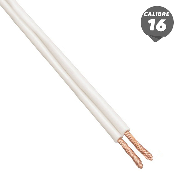 Cable plano SPT de 1m calibre 16AWG color blanco