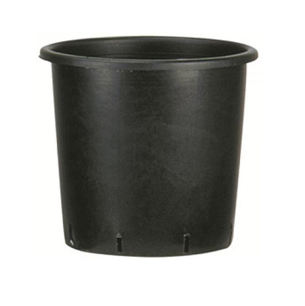 Pote de plástico de 26cm redondo para vivero de color negro