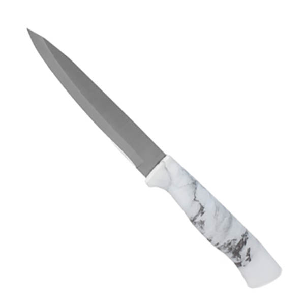 Cuchillo de 5" modelo Utility con diseño en mármol de acero inoxidable