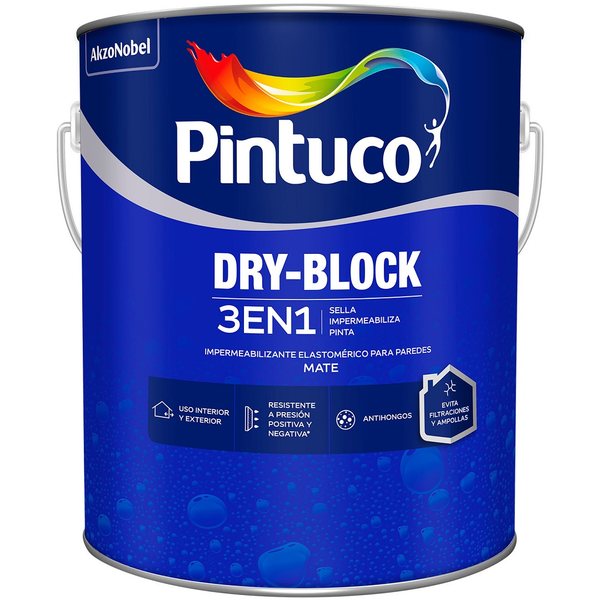 Pintura impermeabilizante Dry Block 3 en 1 base deep de 1gl