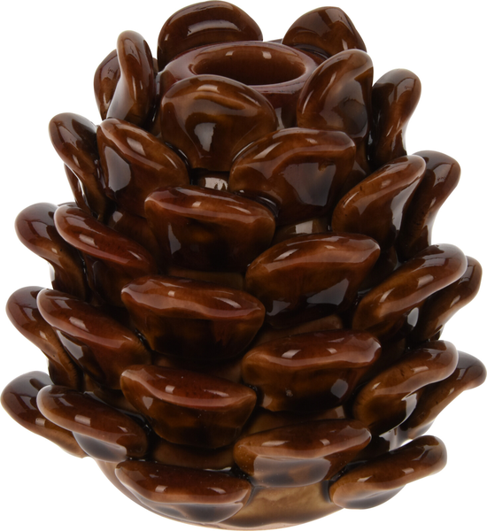 Base de vela 10cm con forma de piñones color chocolate