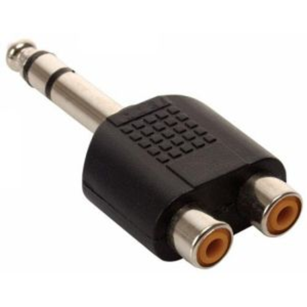 Adaptador de plug 6.3mm a 2 jack RCA de estéreo