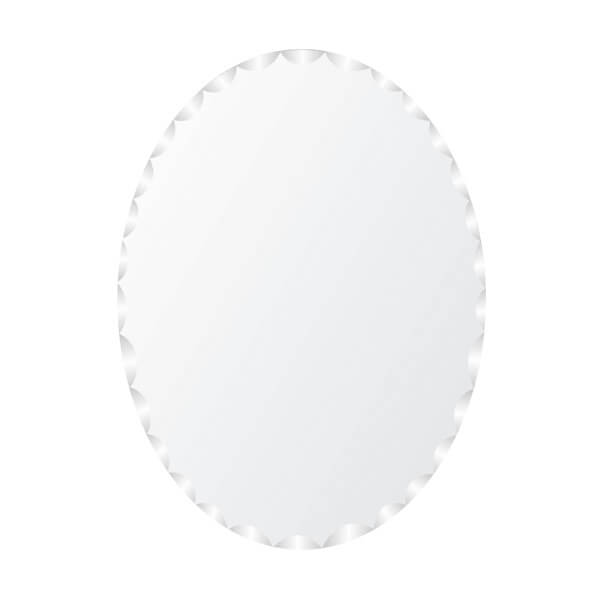 Espejo ovalado de baño de 80cm x 60cm con diseño en el borde AKUA