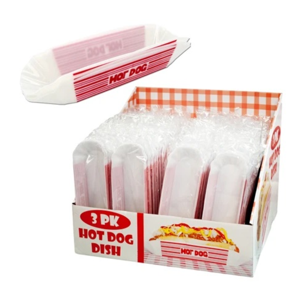 Platos plásticos para hot dogs - 3 unidades
