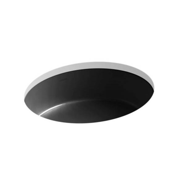 Lavamanos Verticyl® Oval de 19" de montaje bajo encimera acabado negro