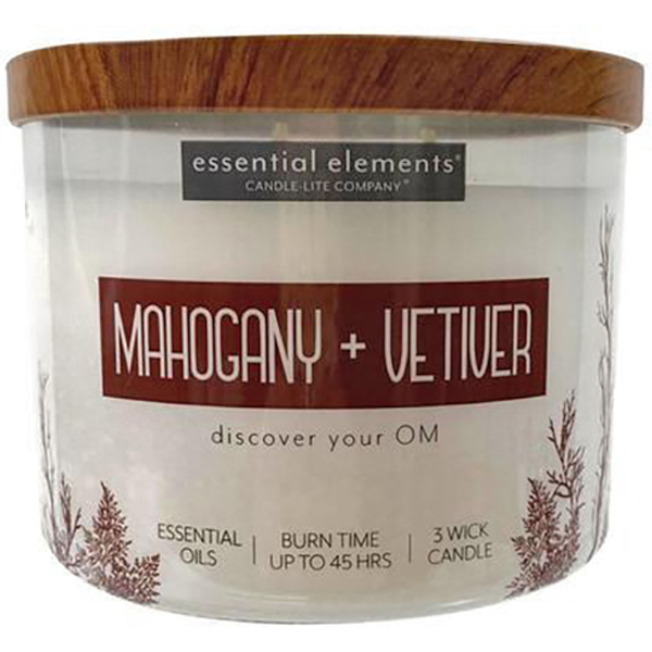 Vela de 14.75oz Essentails Elements con aroma a Mahogany & Vetiver