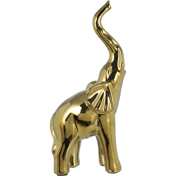Figura decorativa Elefante de 14cm x 31cm color dorado