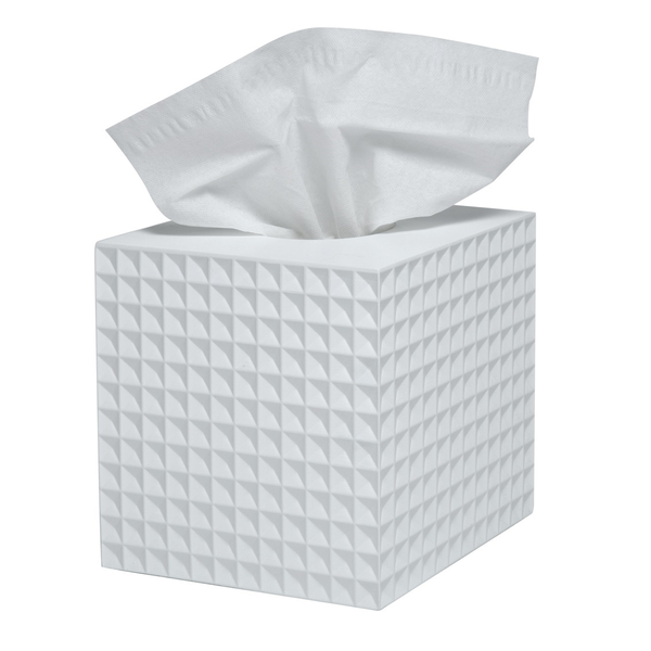 Caja de pañuelo Braemar de color blanco para baño