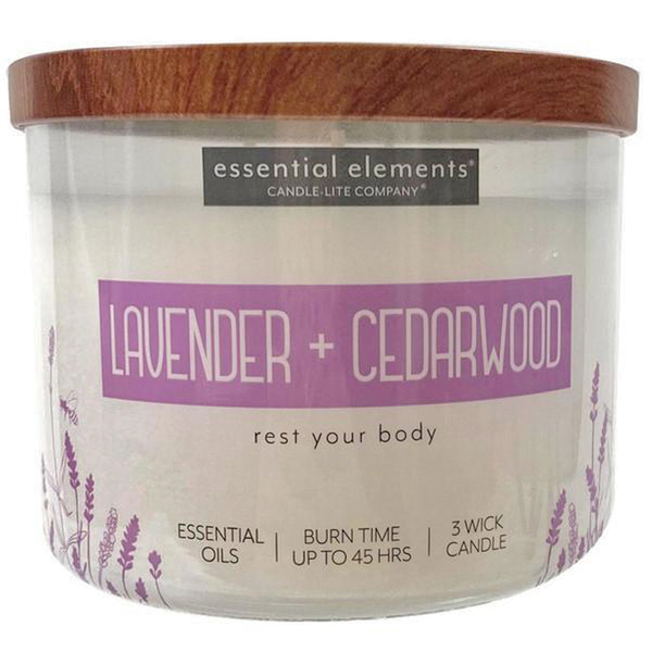 Vela de 14.75oz Essentials Elemets con aroma a Lavender + Cedarwood