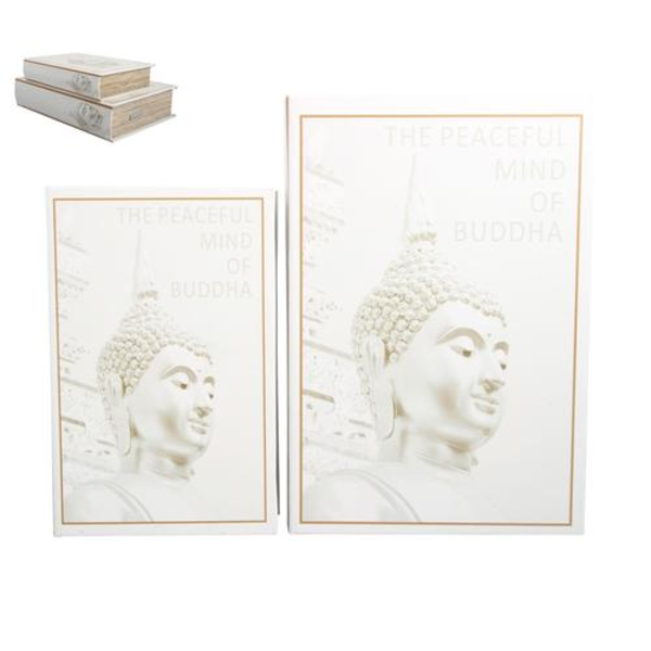 Juego de 2 cajas decorativas con imagen de Budha