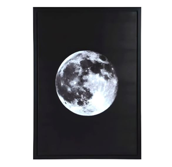 Cuadro de luna llena color negro