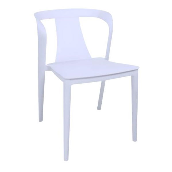 Silla plástica de 49cm x 54cm x 77cm color blanco