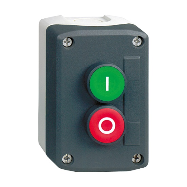 Estación de control de 2 pulsadores rasantes de 2mm color rojo y verde