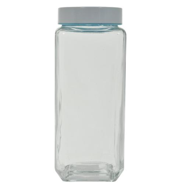 Frasco de vidrio 1300ml con tapa azul