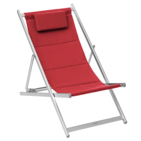 Silla plegable Honolulu de aluminio color rojo - Roland Garros c.