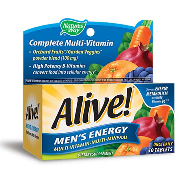 Multivitaminas Alive Men's Energy - 50 tabletas
