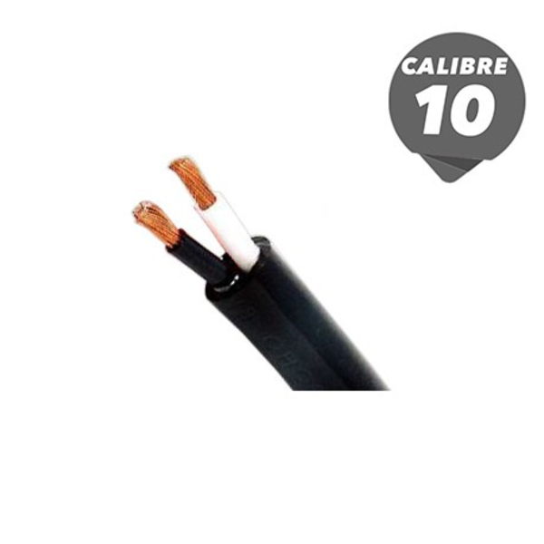 Cordón caucho TSJ-N de 1m calibre 10AWG color negro