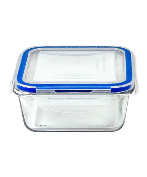 Envase de vidrio tapa clip azul Cuadrado 18 onzas ( 500 ml)