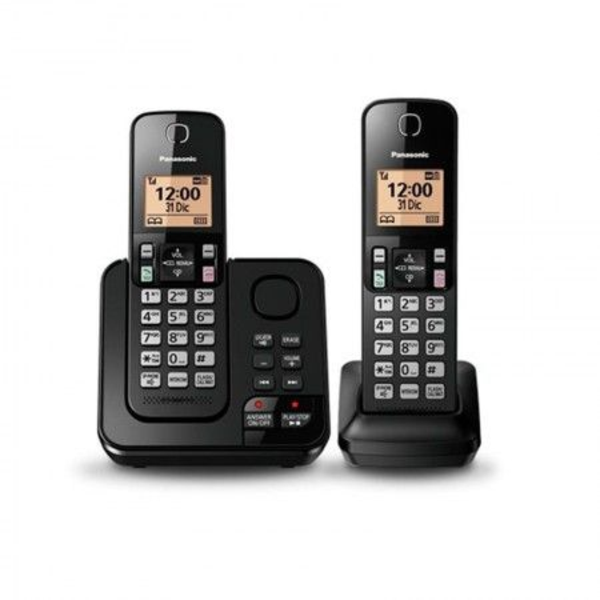 Teléfono inalámbrico KX-TGC362LAB de color negro - 2 unidades