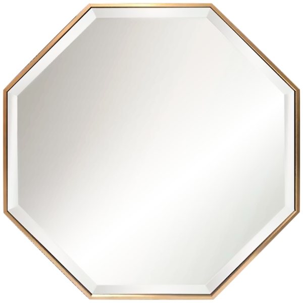 Espejo octagonal de 24" x 24" acabado dorado