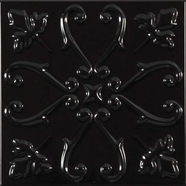 Pared de cerámica Cool de 20cm x 20cm color negro - caja de 0.84m2