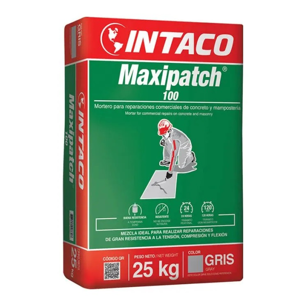 Mortero Maxipatch 100 color gris de 25kg para reparaciones comerciales