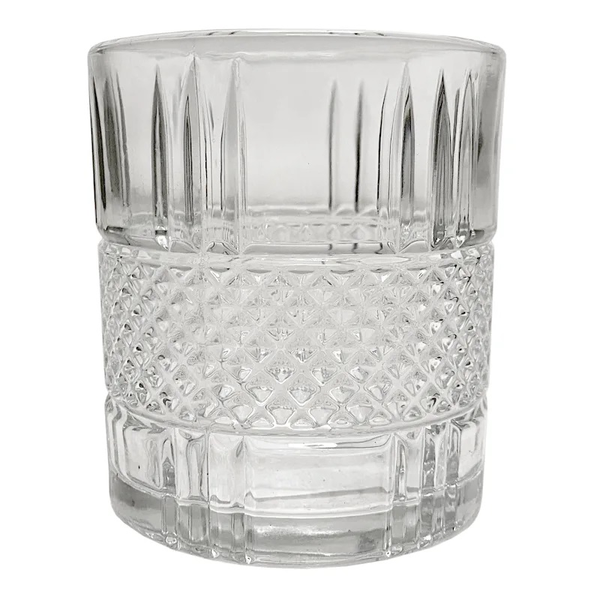 Juego de vasos de vidrio 12oz doble cara para whisky - 4 unidades