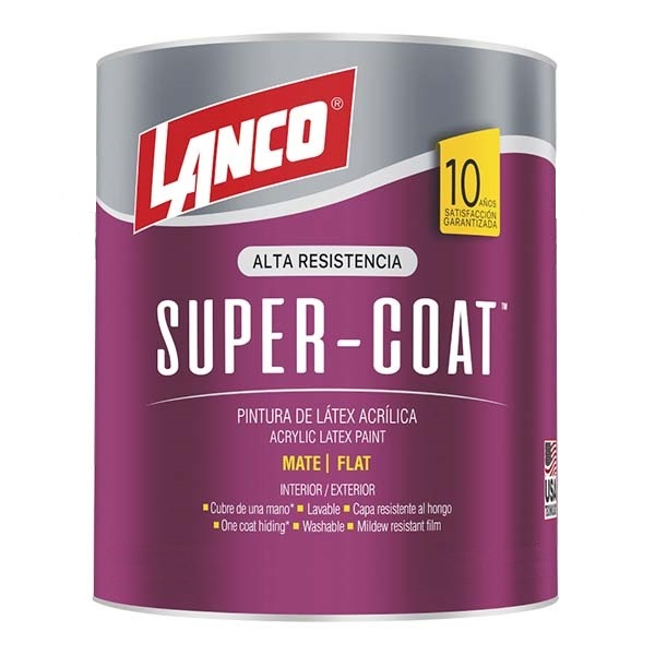 Pintura de látex acrílica super coat de base pastel de 1/4gl