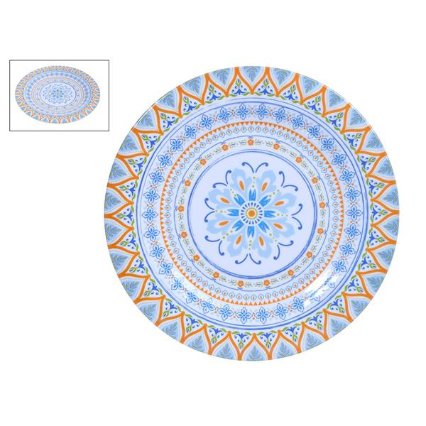 Plato de melamina grande 28 cm Mosaico azul y amarillo - Concepts