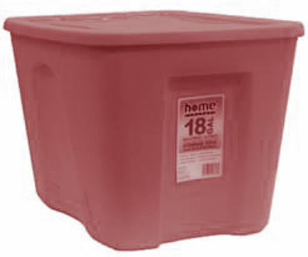 Caja de almacenar, 18 galones, color rosado - Home