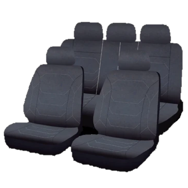 Forro de asientos universal color negro/gris 12 piezas