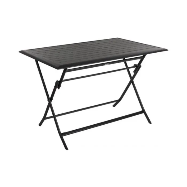 Mesa con patas plegables Azua en aluminio color grafito