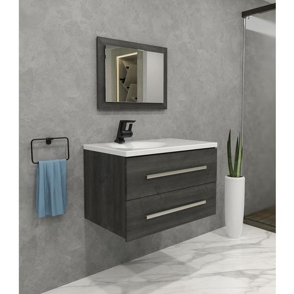 Mueble Misus de 79x48cm color carbono baudo con lavamanos Parma