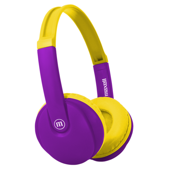 Audífonos Bluetooth inalámbricos para niños amarillo y morado