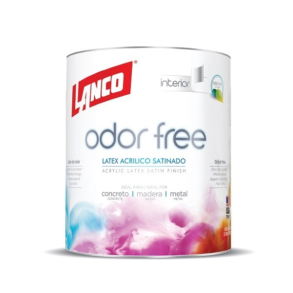 Pintura acrílica odor free de color blanco de 1/4gl LANCO