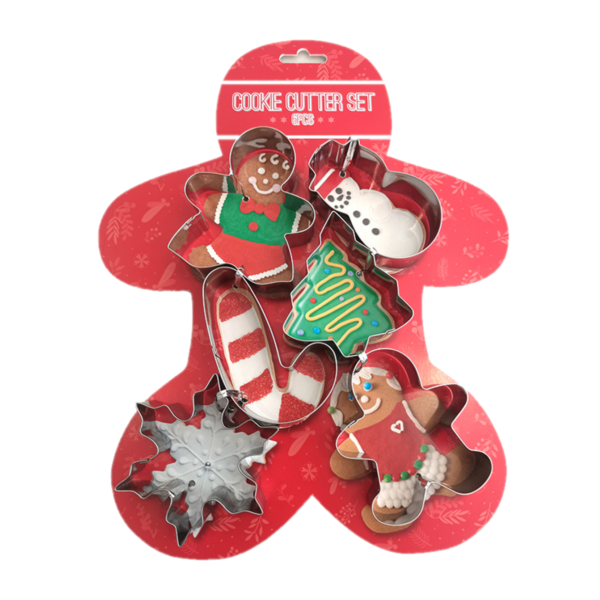 Cortadores de metal con diseños navideños para galletas - 6 piezas