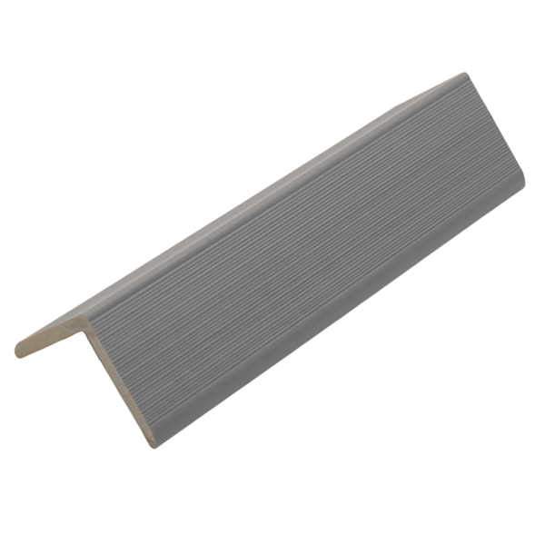 Moldura de remate de 290cm x 6cm color gris claro para pisos deck WPC