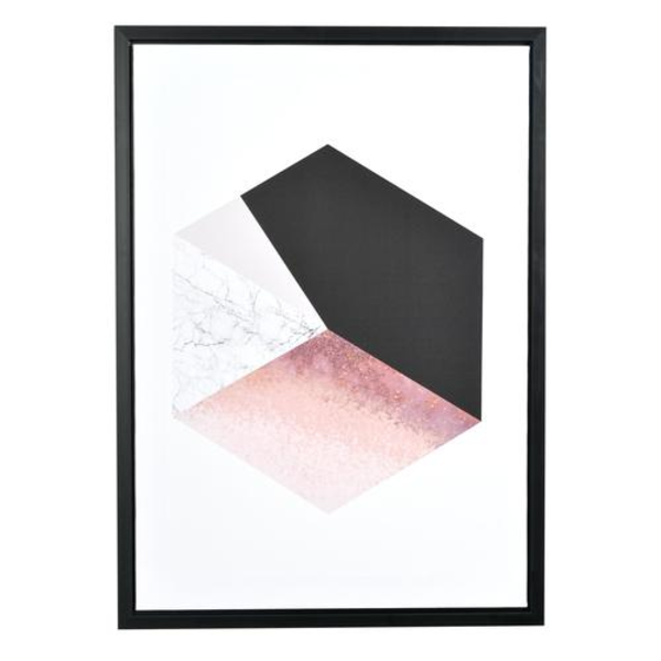 Cuadro Abstracto 2 de 50cm x 70cm decorativo de color rosa/negro