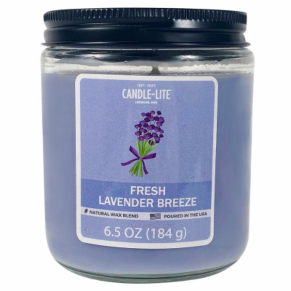 Vela aromática en frasco de 6.5oz aroma Fresh Lavander Breeze