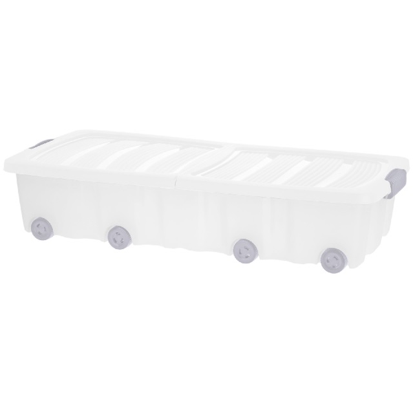 Caja plástica de 32L con ruedas para debajo de la cama