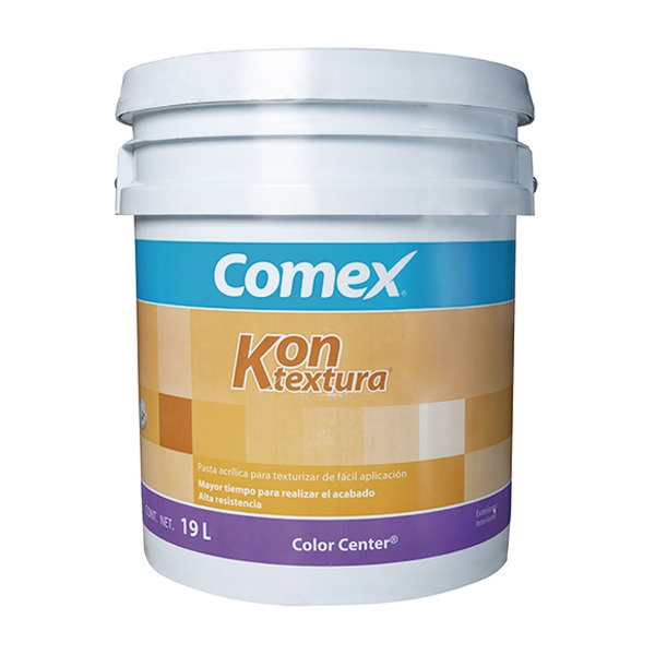 Pintura texturizada Kontextura grano mediano  blanco de 5gl COMEX