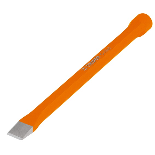 Cincel de corte frío de 1/2" x 8" de punta plana color naranja