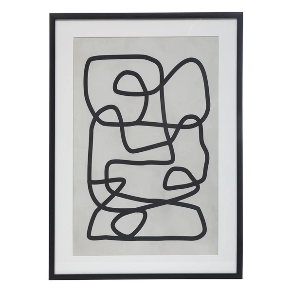Cuadro abstracto 50cm x 70cm Mío con borde de metal color negro