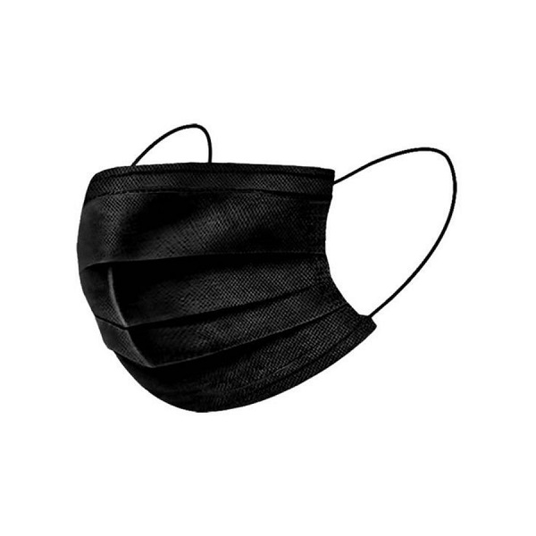 Mascarilla desechable tricapa color negro caja de 10 unidades