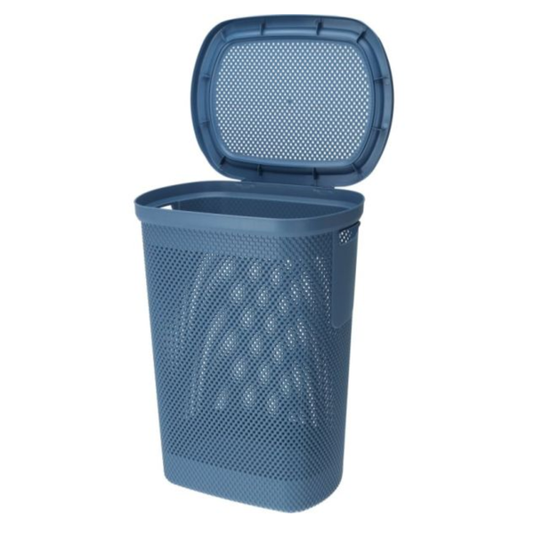 Cesta plástica con tapa para la ropa sucia color azul - surtidos
