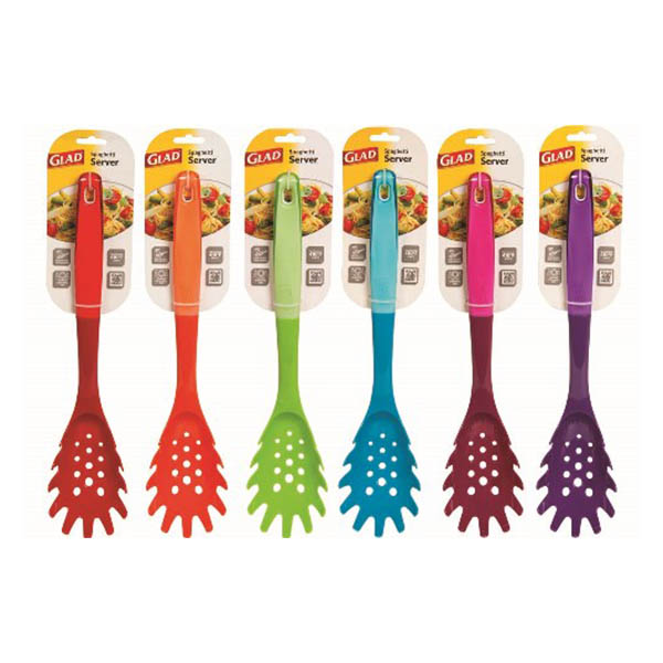 Pala con colador modelo Crystal para spaguetti de colores surtidos